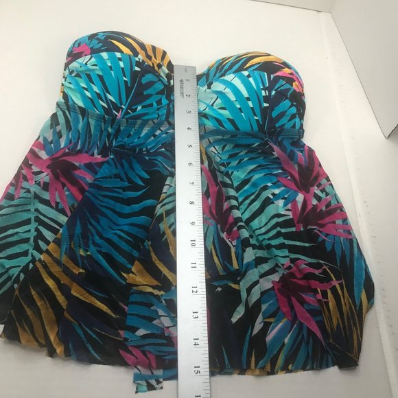 Kona Sol Women's Size Small 4-6 Strapless Twist Bandeau Flyaway Tankini Top New - Picture 13 of 13